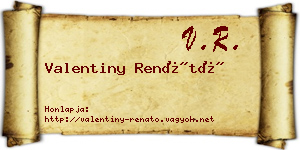 Valentiny Renátó névjegykártya